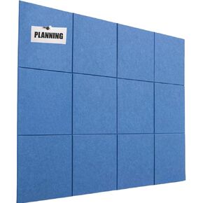 Eco Felt Board for Wall 47x35, 12 Pack Felt Wall Tiles with Adhesive Tabs, Large Bulletin Board, Cork Board Tiles, Pin Board, Tack Board, Picture Board, Photo Wall, Memory Board, Vision Board-ICE BLUE