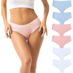 Seamless Underwear for Women No Show Panties Invisibles Briefs Soft Stretch Bikini Underwears 6 Pack