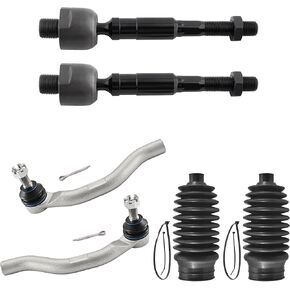 ASTRAPRO - طقم RODS 6PC TIE لـ 06-11 Honda Civic 1.8L ، 4 RODS INNER و OUTER TIE 2 BOOTS 2006 2007 2008 2008 2010 2011 Replacement