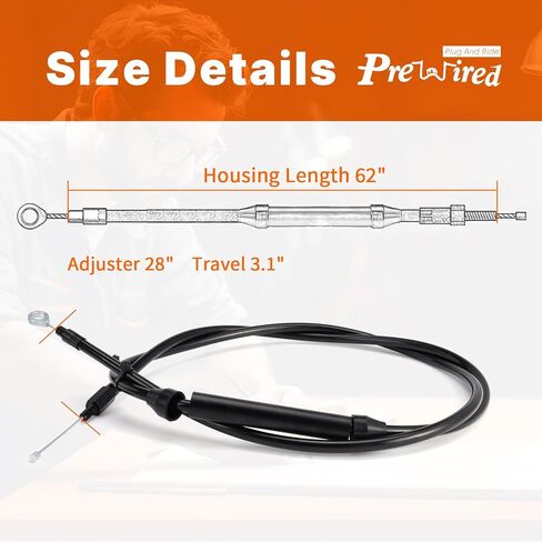 62" Twin Cam M8 Extended Clutch Cable Stainless Steel Braided for 2006-2016 Harley Twin Cam Softail/Touring Street Glide Road Glide Road King Electra Glide/Dyna, 2018-up M8 Milwaukee 8 in Saudi Arabia