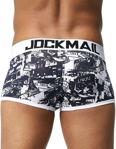 JOCKMAIL Men's Cotton Briefs Boxer Short Underwear Sexy Hot Leaf Printed Low Rise Men's Panties Sport Trunk in Saudi Arabia