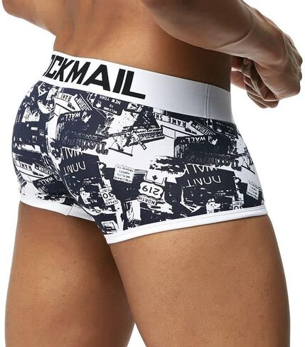 JOCKMAIL Men's Cotton Briefs Boxer Short Underwear Sexy Hot Leaf Printed Low Rise Men's Panties Sport Trunk in Saudi Arabia