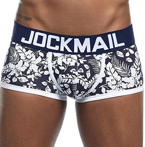 JOCKMAIL Men's Cotton Briefs Boxer Short Underwear Sexy Hot Leaf Printed Low Rise Men's Panties Sport Trunk in Saudi Arabia