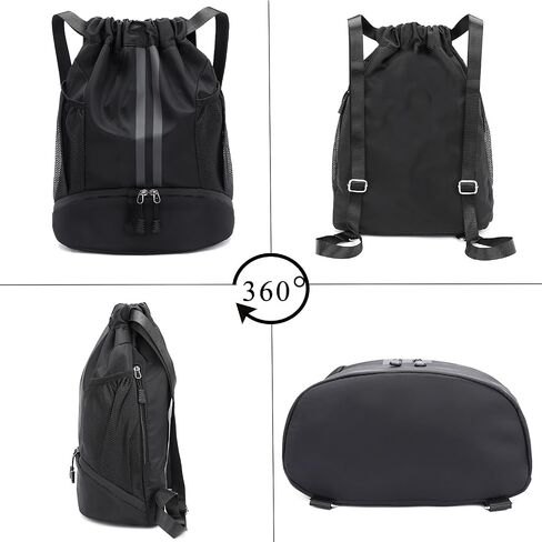 Sports Drawstring Backpack, Waterproof Swim Gym String Bag,Soccer Basketball Bag with Shoe Compartment for Men Women in Saudi Arabia