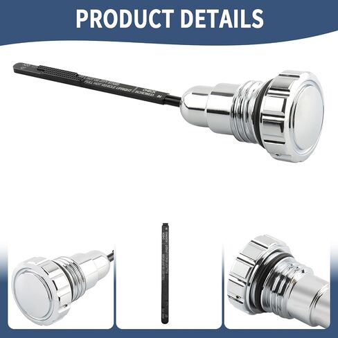 النفط Dipstick دراجة نارية خزان الزيت Dipstick ملاءمة لهارلي 2007-2016 Touring Electra Glide Road Road Road King Street Glide (Chrome) in Kuwait