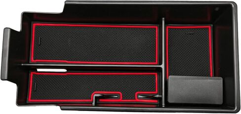 Bestevmod Center Center Console Tresanizer Tray متوافق مع Chevy Blazer EV 2025 2024 2023 الملحقات الداخلية REMSREST BOX ABS Material مع PVC TRIM & REMOVALE COIN (RED) in Kuwait