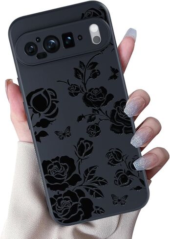 حافظة MINSCOSE متوافقة مع هاتف Google Pixel 8A مقاس 6.1 بوصة، تصميم صلب أسود رائع على شكل فراشة لطيفة، حافظة هاتف بناتي رفيعة وناعمة من السيليكون، غطاء واقٍ مقاوم للصدمات للنساء والفتيات-فراشة in Kuwait