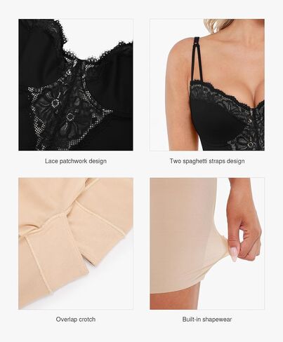 Popilush Shapewear Dress Deep V Neck Lace Cocktail Maxi Dresses for Women in Saudi Arabia