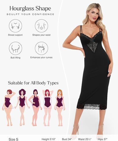 Popilush Shapewear Dress Deep V Neck Lace Cocktail Maxi Dresses for Women in Saudi Arabia