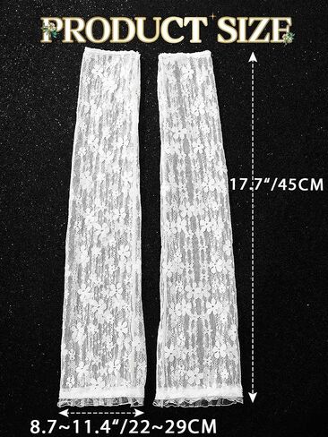 Lace Fingerless Long Gloves Sheer Bridal Arm Sleeves for Women in Saudi Arabia