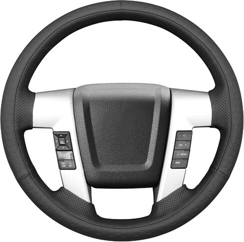 MEWANT Hand Stitch 3D Style Steering Wheel Cover Wrap for Ford F-150 2009-2014 Steering Wheel Accessories for Ford F-150 in Kuwait