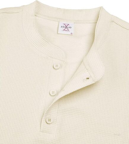 Zengjo Henley Shirts for Men Short Sleeve Waffle-Knit Casual 3 Button T-Shirt Regular-Fit in Saudi Arabia