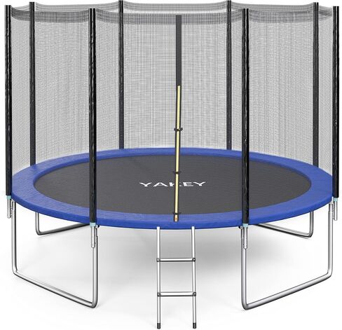 YAKEY Trampoline 10FT 12FT 15FT Recreational Trampolines with Safety Enclosure Net, ASTM Approved Combo Bounce Outdoor Waterproof Trampoline with Ladder for Kids and Family in Saudi Arabia