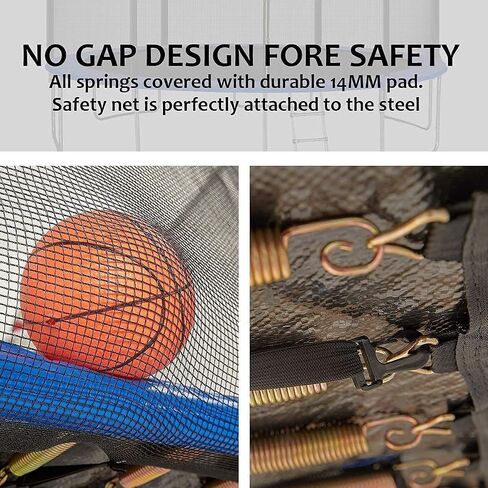 YAKEY Trampoline 10FT 12FT 15FT Recreational Trampolines with Safety Enclosure Net, ASTM Approved Combo Bounce Outdoor Waterproof Trampoline with Ladder for Kids and Family in Saudi Arabia
