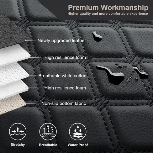 GIANT PANDA Custom Fit Center Console Cover Armrest Cover for 2011-2019 Ford Explorer,Waterproof Leather Middle Console Cover - Full Protection - Black in Saudi Arabia