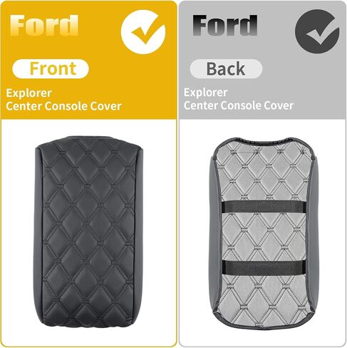 GIANT PANDA Custom Fit Center Console Cover Armrest Cover for 2011-2019 Ford Explorer,Waterproof Leather Middle Console Cover - Full Protection - Black in Saudi Arabia