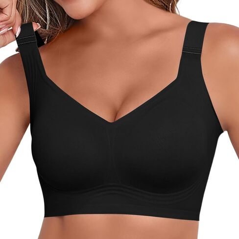 2025 Womens Seamless Wireless Supportive Bra Push Up Comfort Soft No Underwire Full Coverage T-Shirt Bras (M-4XL) in Saudi Arabia