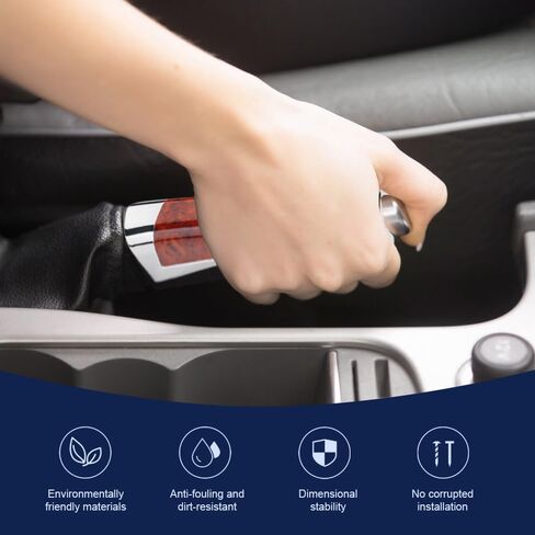 Car Handbrake Cover, Car Handle Grip Cover, ABS Parking Handbrake Decorative Cap with Comfortable Grip, Interior Accessories Decoration Brake Parking Handle Cover Universal for Most Cars in Saudi Arabia