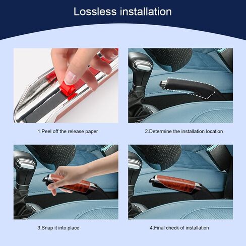 Car Handbrake Cover, Car Handle Grip Cover, ABS Parking Handbrake Decorative Cap with Comfortable Grip, Interior Accessories Decoration Brake Parking Handle Cover Universal for Most Cars in Saudi Arabia