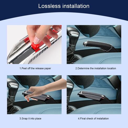 Car Handbrake Cover, Car Handle Grip Cover, ABS Parking Handbrake Decorative Cap with Comfortable Grip, Interior Accessories Decoration Brake Parking Handle Cover Universal for Most Cars in Saudi Arabia