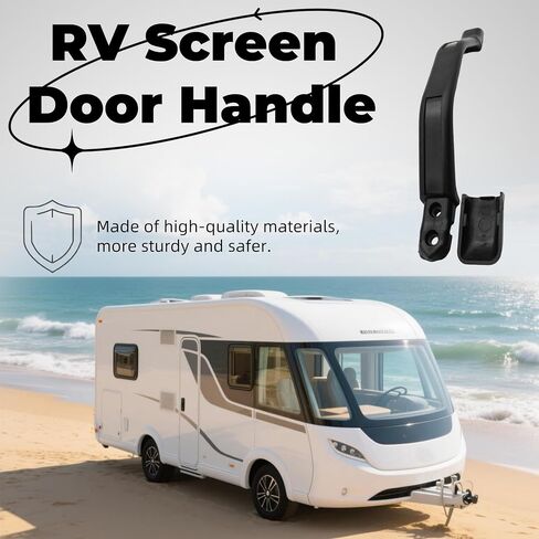 RV Screen Door Handle Bar 11 Inch Plastic ، RV Gandle Grab Bar by Door Fit for Trailer ، Boat ، Trucks Door Assistr Bar لـ RV Camper Trailer Handle Handle Camper Handle (2pcs ، Black) in Kuwait