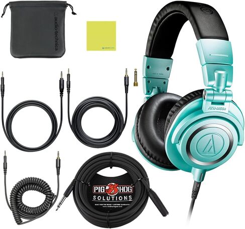 Liquid Audio Technica ATH-M50x Headphone Bundle w/Antlion Audio Microphone for Professional Studio, Gaming & Everyday Applications in Saudi Arabia
