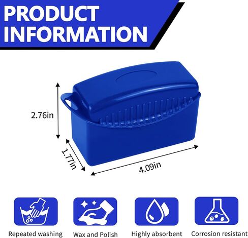 2PCS Tire Dressing Applicator, Car Tire Applicator Dressing Shine Sponge, Reusable Tire Dressing Applicator Pads with Lid, Wheel Applicator Foam for Car Detailing Cleaning (Blue) in Saudi Arabia