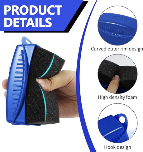 2PCS Tire Dressing Applicator, Car Tire Applicator Dressing Shine Sponge, Reusable Tire Dressing Applicator Pads with Lid, Wheel Applicator Foam for Car Detailing Cleaning (Blue) in Saudi Arabia