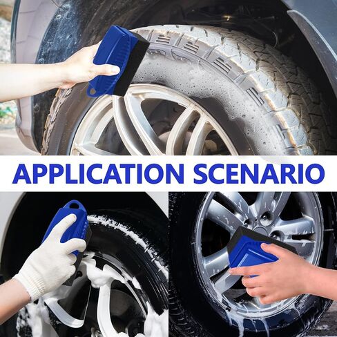 2PCS Tire Dressing Applicator, Car Tire Applicator Dressing Shine Sponge, Reusable Tire Dressing Applicator Pads with Lid, Wheel Applicator Foam for Car Detailing Cleaning (Blue) in Saudi Arabia