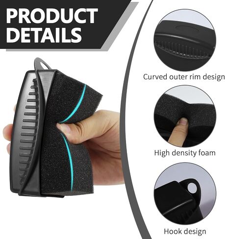 2PCS Tire Dressing Applicator, Car Tire Applicator Dressing Shine Sponge, Reusable Tire Dressing Applicator Pads with Lid, Wheel Applicator Foam for Car Detailing Cleaning (Blue) in Saudi Arabia