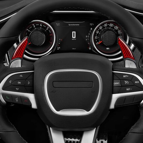 Steering Wheel Shift Paddles for 2015-2024 Dodge Challenger Charger Durango Chrysler 300 Accessories Carbon Fiber Stickers, Not Fit SRT/Hell CAT in Saudi Arabia