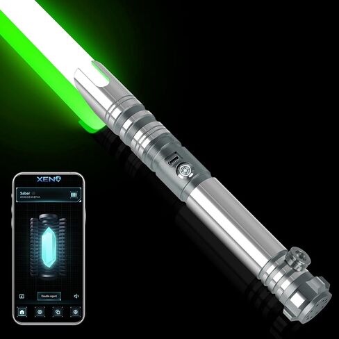 ELESKOCO Smooth Swing Lightsaber, Infinite RGB Colors APP Control Dueling Light Saber with 16 Sound Fonts - Motion Control Blue Lightsabers OBI-WANS Premium Metal Hilt for Adults Teens Cosplay Gift in Saudi Arabia