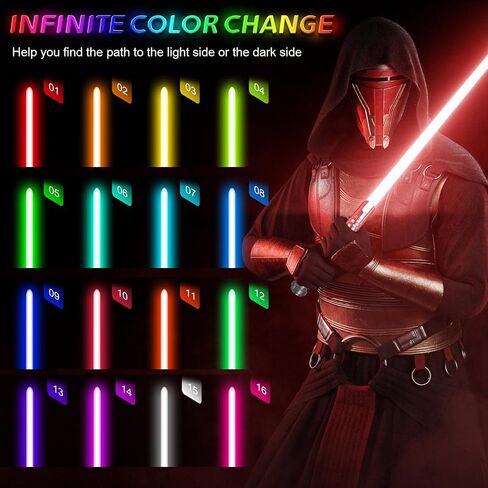ELESKOCO Smooth Swing Lightsaber, Infinite RGB Colors APP Control Dueling Light Saber with 16 Sound Fonts - Motion Control Blue Lightsabers OBI-WANS Premium Metal Hilt for Adults Teens Cosplay Gift in Saudi Arabia