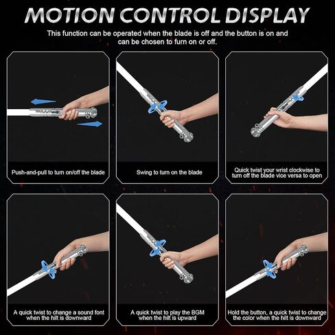 ELESKOCO Smooth Swing Lightsaber, Infinite RGB Colors APP Control Dueling Light Saber with 16 Sound Fonts - Motion Control Blue Lightsabers OBI-WANS Premium Metal Hilt for Adults Teens Cosplay Gift in Saudi Arabia