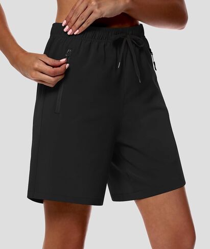 DIBAOLONG Women’s 7" Hiking Shorts Quick Dry Lightweight Athletic Gym Running Bermuda Shorts for Women with Pockets in Saudi Arabia