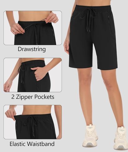 DIBAOLONG Women’s 7" Hiking Shorts Quick Dry Lightweight Athletic Gym Running Bermuda Shorts for Women with Pockets in Saudi Arabia