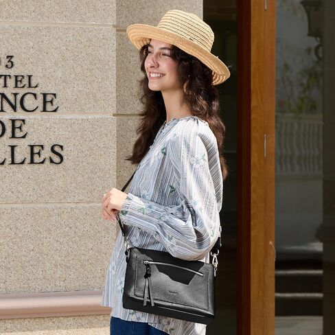 befen Genuine Leather Crossbody Bags for Women Medium Purses Shoulder Bag Handbags with Adjustable Guitar Strap in Kuwait