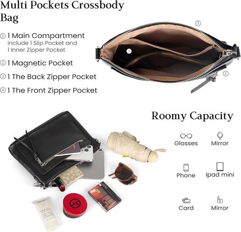 befen Genuine Leather Crossbody Bags for Women Medium Purses Shoulder Bag Handbags with Adjustable Guitar Strap in Kuwait