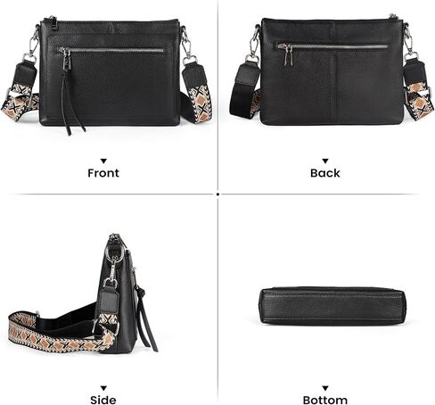 befen Genuine Leather Crossbody Bags for Women Medium Purses Shoulder Bag Handbags with Adjustable Guitar Strap in Kuwait