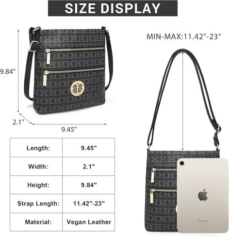 Crossbody Bags for Women Multi Pocket Crossbody Purses Trendy Vegan Leather Shoulder Handbags with Adjustable Strap in Kuwait