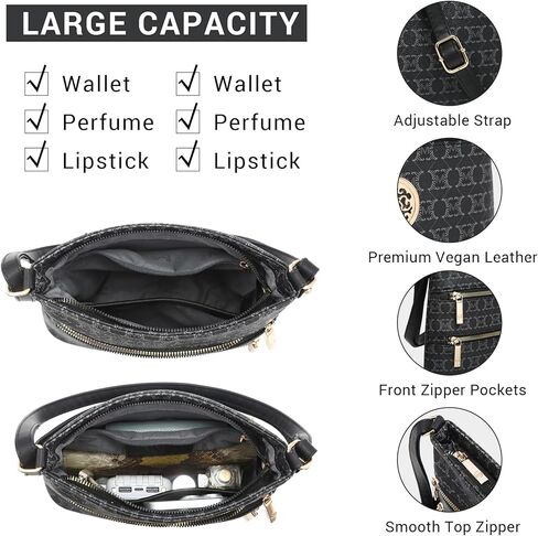 Crossbody Bags for Women Multi Pocket Crossbody Purses Trendy Vegan Leather Shoulder Handbags with Adjustable Strap in Kuwait