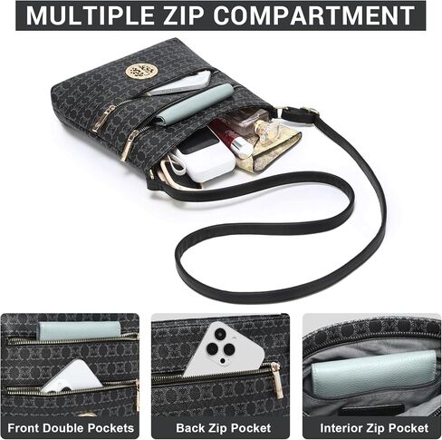 Crossbody Bags for Women Multi Pocket Crossbody Purses Trendy Vegan Leather Shoulder Handbags with Adjustable Strap in Kuwait