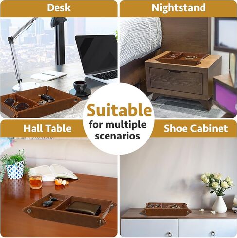 Best Dad Ever Gifts for Dad from Daughter Son – PU Leather Valet Tray and Keychain Set,Intimate Birthday Christmas Dad Gifts for Men,Husband or New Dad(Brown) in Saudi Arabia