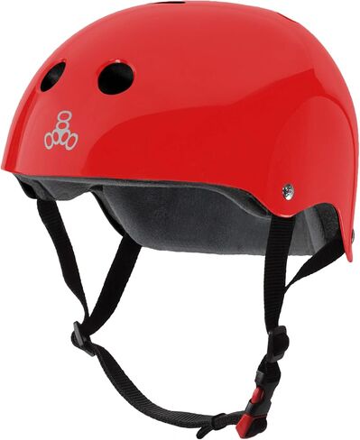 Triple Eight The Certified Sweatsaver Helmet for Skateboarding, BMX, Roller Derby and Roller Skating, White Glossy, XL/XXL in Kuwait