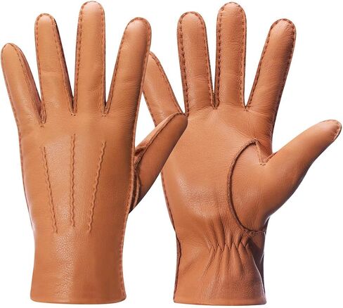Women's Deerskin Leather Gloves With Cashmere For Winter Warmth Leather Gloves For Womens USL01 in Saudi Arabia