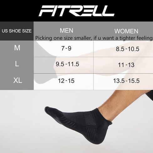 FITRELL 6 Pack Men's Athletic Running Ankle Socks Cushioned Wicking Anti-Blister Breathable Low Cut Tab Sport Socks in Kuwait