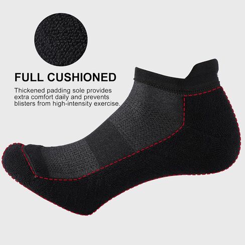 FITRELL 6 Pack Men's Athletic Running Ankle Socks Cushioned Wicking Anti-Blister Breathable Low Cut Tab Sport Socks in Kuwait