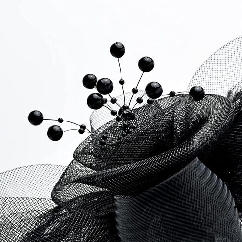 Kentucky Fascinators Hats for Women, Tea Party Headwear Mesh Flower Feather Headband & Hair Clip for Cocktail in Kuwait