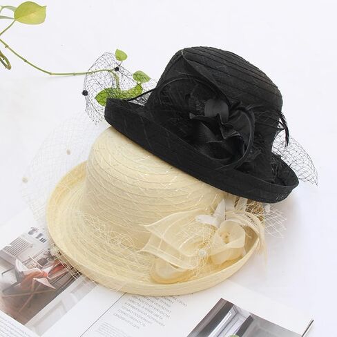 Women Organza-Veil Luncheon Spring-Hat - Kentucky Fascinator Hat Derby Cocktail Tea Party Hat in Saudi Arabia
