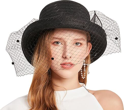 Women Organza-Veil Luncheon Spring-Hat - Kentucky Fascinator Hat Derby Cocktail Tea Party Hat in Saudi Arabia
